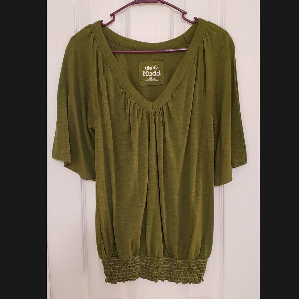 Mudd long oversized green shirt